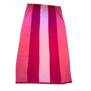 Land's End 35” X 69”Beach Towel Cherry Fuchsia  Stripe Towel